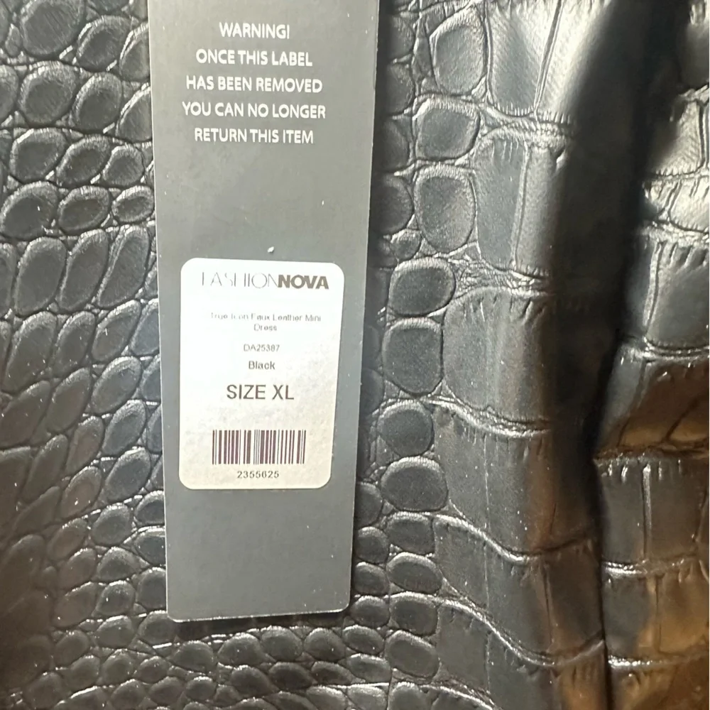 Fashion Nova Black Textured Crocodile Mini Dress - Picture 10 of 11